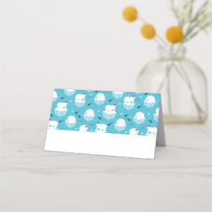 Carte De Placement Ours polaires mignons à Santa Hats Motif de Noël