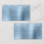 Carte De Placement Pailleté Bleu Clair Feuille Vierge (Devant / Derrière)