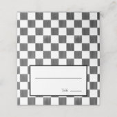 Carte De Placement Painted Black Checkerboard Pattern Wedding (Extérieur déplié)
