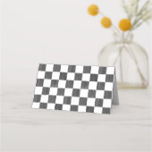 Carte De Placement Painted Black Checkerboard Pattern Wedding (Dos)