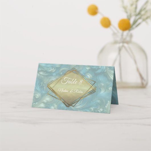 Carte De Placement Palette bleu clair sur une conception de barogue e (Devant)