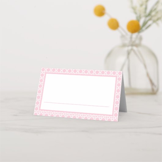 Carte De Placement Palm Beach Pink and White Rattan (Devant)