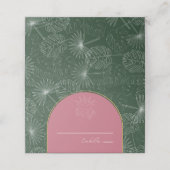 Carte De Placement Palm Feuille & Green Beach Wedding Carte de lieu d (Extérieur déplié)