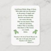 Carte De Placement Palm Sunday Blessing Holy Week Prayer Card (Dos)