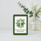 Carte De Placement Palm Sunday Blessing Holy Week Prayer Card (Debout devant)