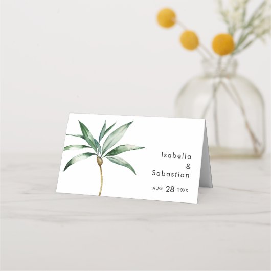 Carte De Placement Palm Tree Destination Mariage Carte Lieu (Dos)