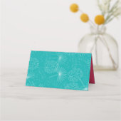 Carte De Placement Palm Tree rose et bleu vert Mariage (Dos)