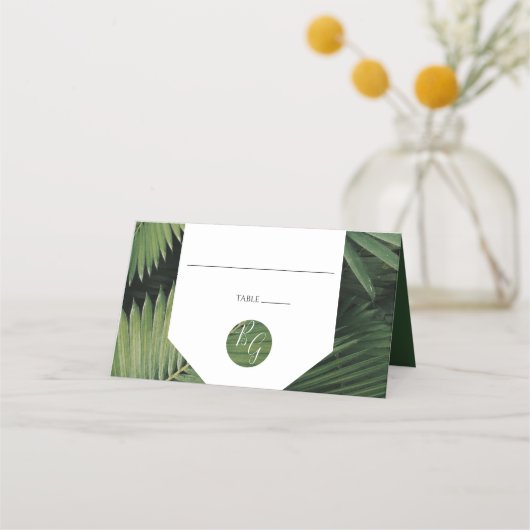 Carte De Placement Palm Tropical Feuille Greenery Mariage Carte Place (Devant)