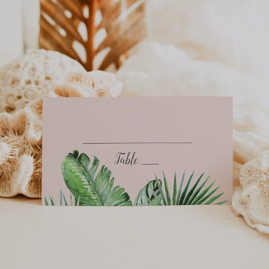 Carte De Placement Palme tropicale sauvage | Mariage blanc