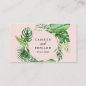 Carte De Placement Palme tropicale sauvage | Mariage blanc (Dos)