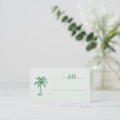 Carte De Placement Palmier Minimaliste Vert Tropical (Debout devant)
