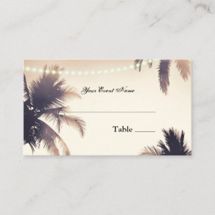 Carte De Placement Palmier Tropical & Luminaires Crème Rêve Sièges