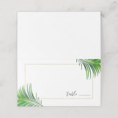 Carte De Placement Palmier Tropical moderne Feuille minimaliste (Extérieur déplié)