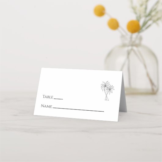 Carte De Placement Palmiers modernes Destination tropicale Mariage (Devant)