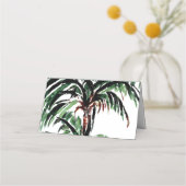 Carte De Placement Palmiers peints Mariage de plage moderne (Dos)