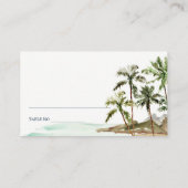 Carte De Placement Palmiers tropicaux Mariage de sable de plage Monog (Dos)