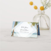 Carte De Placement Palmiers tropicaux Plage Mariage Carte Lieu (Dos)