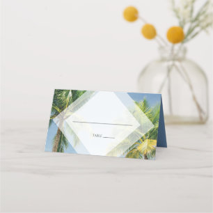 Carte De Placement Palmiers tropicaux Plage Mariage Carte Lieu