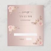 Carte De Placement Pampas de douche nuptiale herbe rose or blush flor (Extérieur déplié)