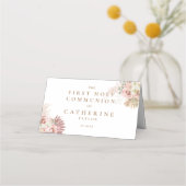 Carte De Placement Pampas Grass Floral Première Communion Sainte (Dos)