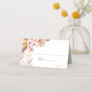 Carte De Placement Pampas Grass Terracotta rose Mariage Floral