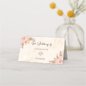 Carte De Placement Pampas herbe flush floraux marbre mariage (Dos)