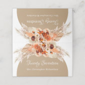 Carte De Placement Pampas herbe terre cuite brûlé orange beige rouge (Extérieur déplié)