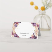 Carte De Placement Pampas moderne & Figues violettes Cadre de beauté (Dos)