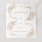 Carte De Placement Pampas Rose Floral Grass Or Tout en un Mariage (Extérieur déplié)