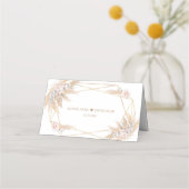 Carte De Placement Pampas Rose Floral Grass Or Tout en un Mariage (Dos)