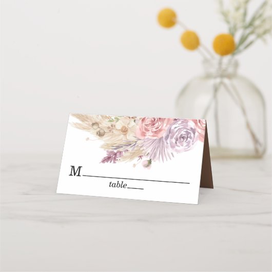 Carte De Placement Pampas séché Grass Floral Mariage Brown (Devant)