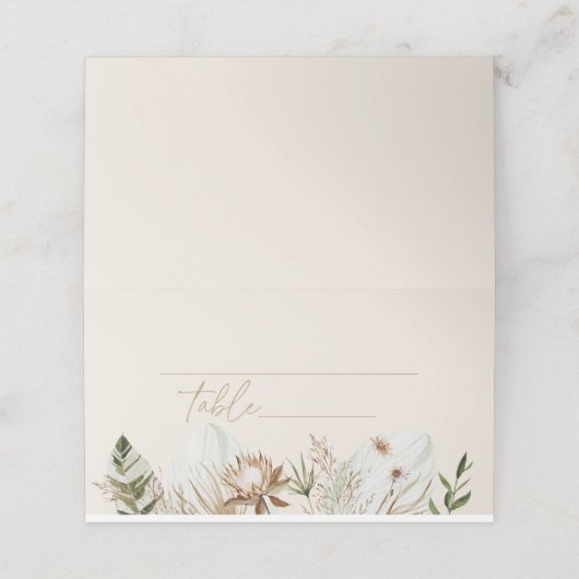 Carte De Placement Pampas tropicale mariage (Extérieur déplié)