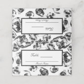 Carte De Placement Pancartes de table crâne de squelette noir et blan (Extérieur déplié)