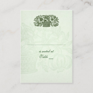 Carte De Placement Panier à fleurs classique Sage