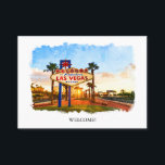 Carte De Placement Panneau Aquarelle Las Vegas Bienvenue Au Mariage<br><div class="desc">Cette belle aquarelle Las Vegas signe bienvenue à la carte cadeau mariage est une façon merveilleuse de remercier les invités mariages d'être venus à Vegas pour partager votre journée spéciale.</div>