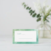 Carte De Placement Panneau de table à l'aquarelle verte calme (Debout devant)