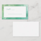 Carte De Placement Panneau de table à l'aquarelle verte calme (Devant / Derrière)