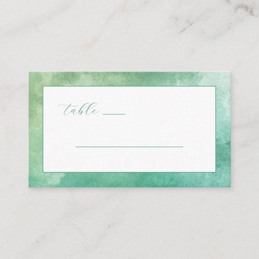 Carte De Placement Panneau de table à l'aquarelle verte calme (Devant)