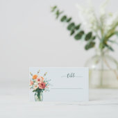 Carte De Placement Panneau de table floral bleu clair serein (Debout devant)