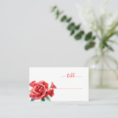 Carte De Placement Panneau de table floral rouge romantique (Debout devant)