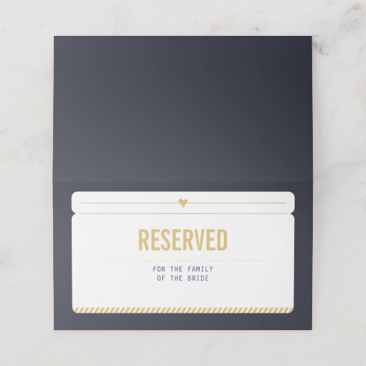 Carte De Placement Panneau de table Mariage réservé (Extérieur déplié)
