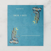 Carte De Placement Panneau rétro Mariage de mariage (Extérieur déplié)