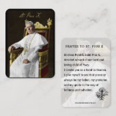 Carte De Placement Pape Saint Pie X Prière religieuse catholique Sain (Devant / Derrière)