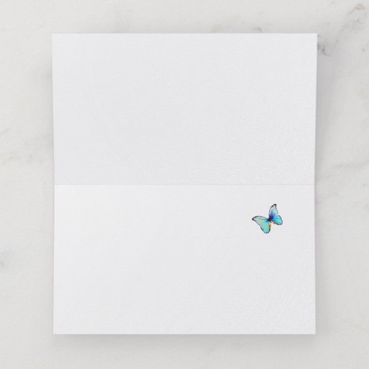 Carte De Placement Papillon bleu (Intérieur déplié)