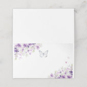 Carte De Placement Papillon fleuri violet argenté (Extérieur déplié)