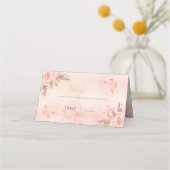 Carte De Placement papillon rose pâle mariage (Devant)