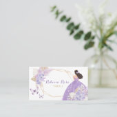 Carte De Placement Papillon violet de Boho Princesa Quinceañera (Debout devant)