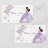 Carte De Placement Papillon violet de Boho Princesa Quinceañera (Devant / Derrière)