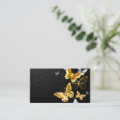 Carte De Placement Papillons blancs et dorés (Debout devant)