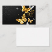 Carte De Placement Papillons blancs et dorés (Devant / Derrière)